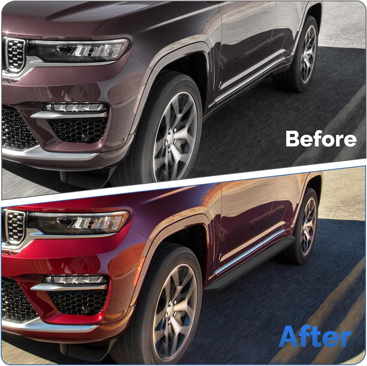 Running Boards Fit for 2022-2026 Grand Cherokee 2-Row WL (Exclude 4xe) Aluminum Alloy Side Steps Nerf Bars 2 pcs Anti-Corrosion Roof Access Support