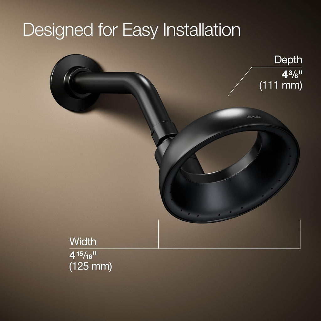 Kohler 20999-BL Statement® VES Single-function showerhead, 1.5 gpm, Matte Black