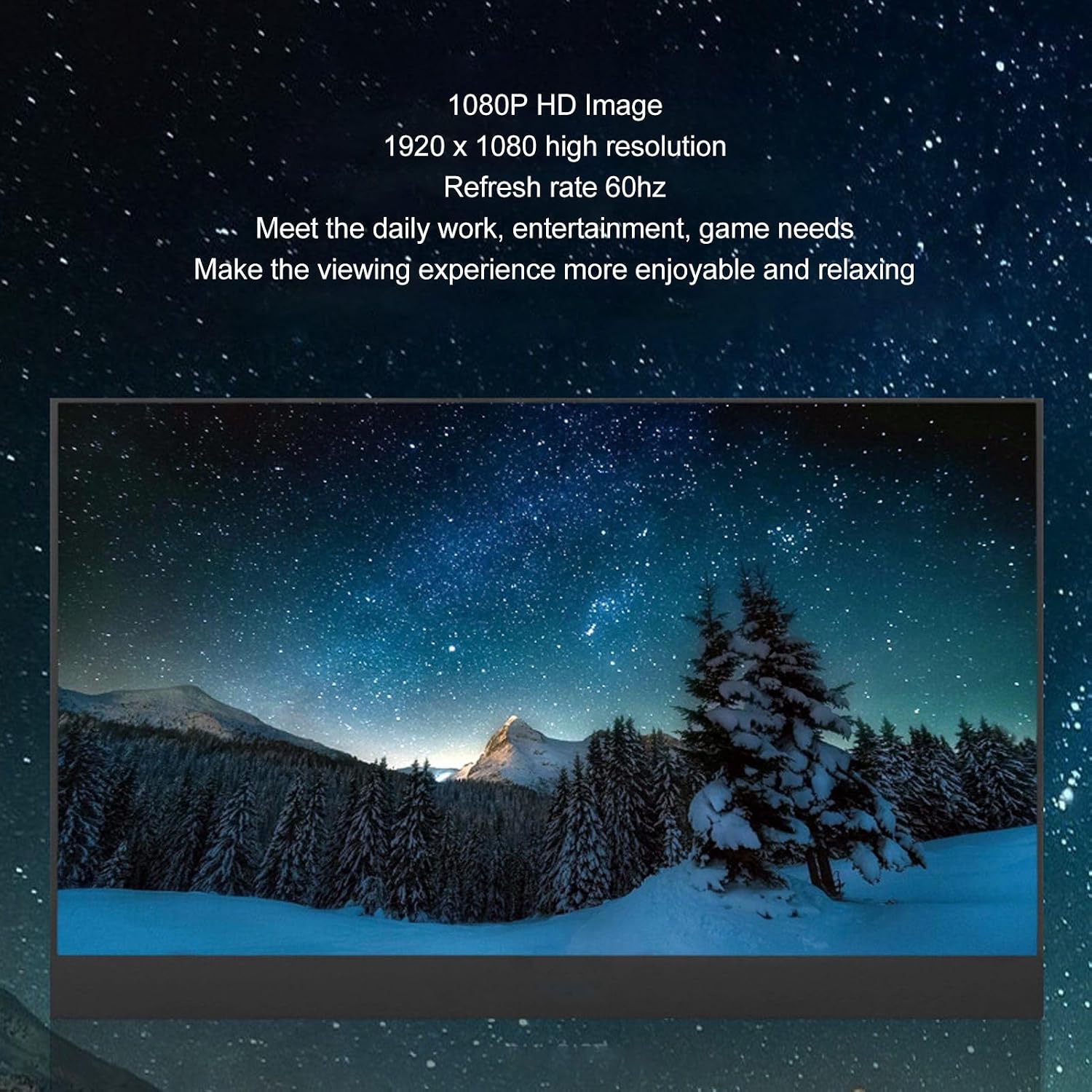 GOWENIC 13.3 Inch Portable Display, 1080P FHD Portable Display for Laptop, USB Type C External Second Screen with Dual Speaker HDR High Dynamic Range for for Laptop PC
