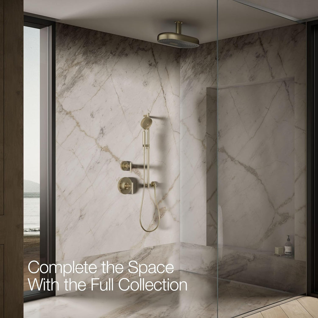 Kohler 26297-BV Statement® Oblong 18' two-function rainhead, 2.5 gpm, Vibrant Brushed Bronze