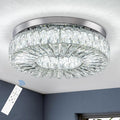 16.5 Inch Dimmable Chandelier with Remote Control LED Crystal Chandelier Modern Flush Mount Ceiling Light Fixtures for Living Room Bedroom Dining Room Entrance (dimmable-16.5')