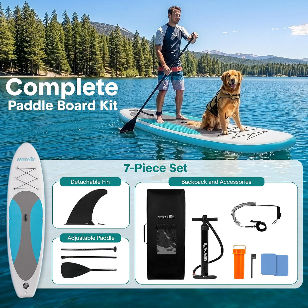 SereneLife Inflatable Stand Up Paddle Board