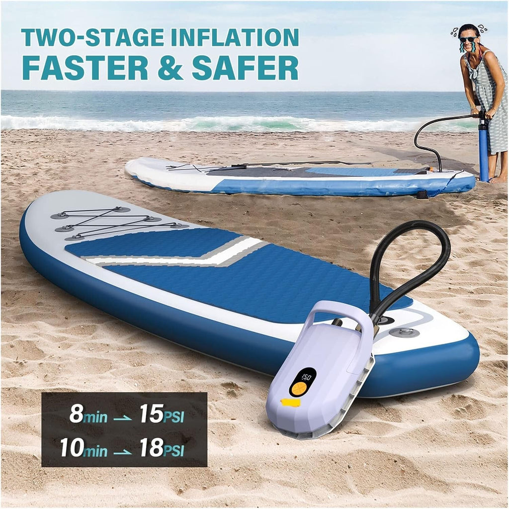 Paddle Board Fin Electric Pump 7500mAh Battery for Inflatable Kayak Surfboard Stand Up Paddle with 5 Nozzles Boat Accessories for Surfing, Seaside Travel