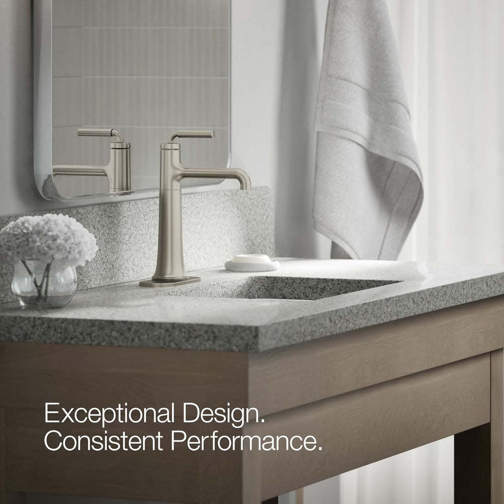 KOHLER 26437-4N-BN Tone K-26437-4N-BN ToneTall Single Handle Bathroom Sink Faucet, 5 GPM, Vibrant Brushed Nickel
