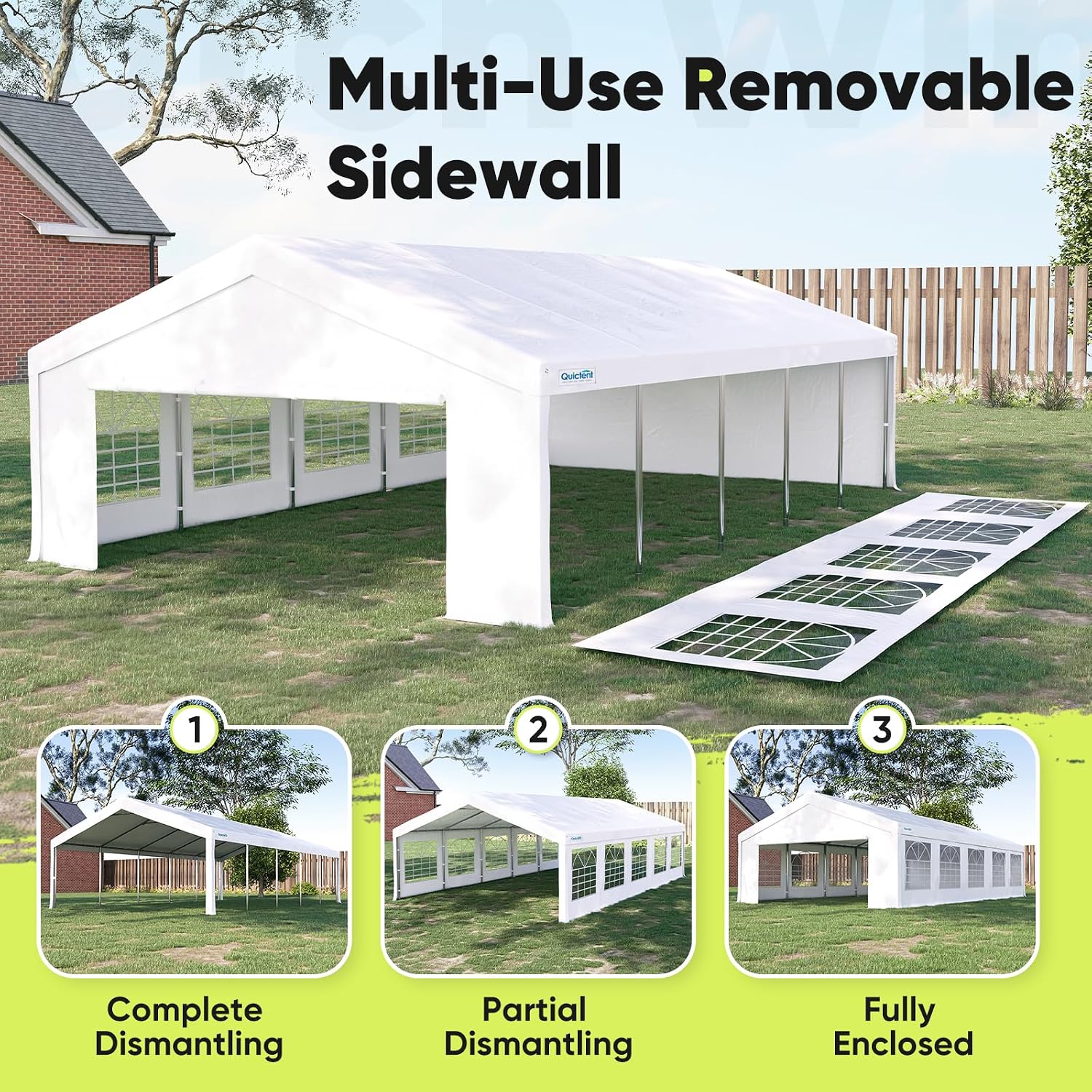 Quictent 20x30 Heavy Duty Party Tent with Church Windows, Outdoor Event Shelter Tent for Parties, Wedding, Carport, Canopy, BBQ