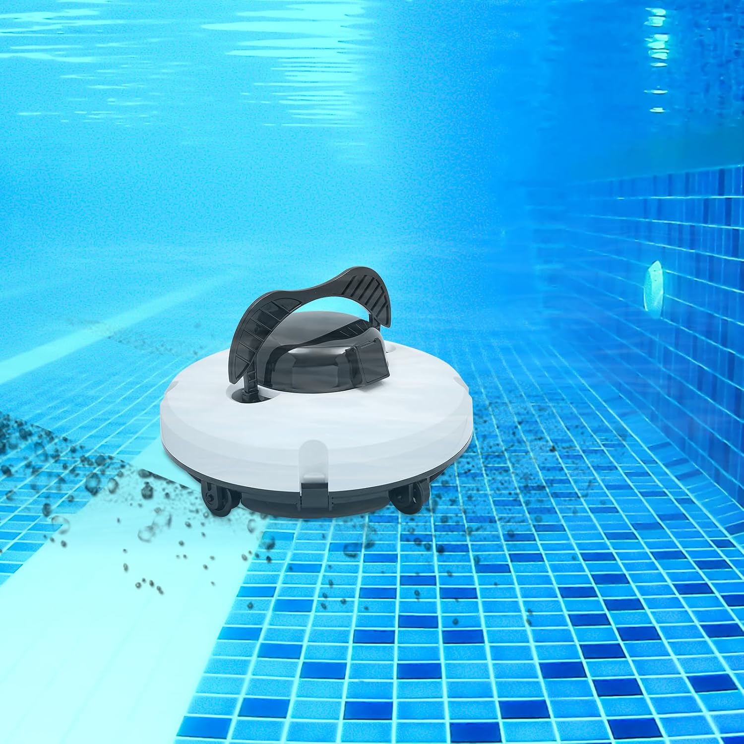 Cordless Pool Vacuum Cleaner for Above Ground Pools, Robotic Pool Cleaner Stronger Suction, 120 Mins Runtime, Automatic Robot Pool Cleaners Swimming Pool Cleaning Machine for Inground Pools