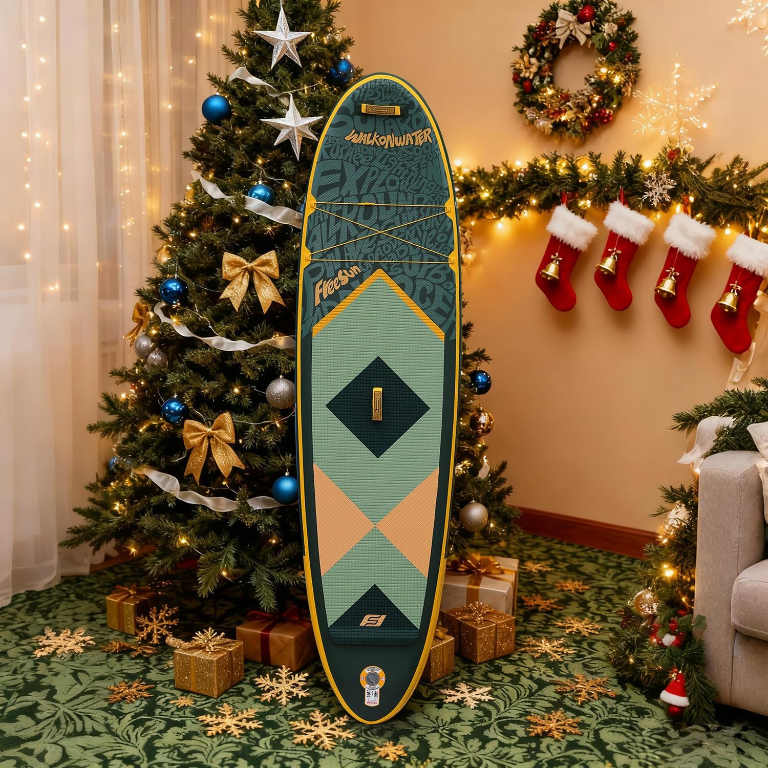 FREESUN KUSHEE 10'6' x 31' Inflatable Stand Up Paddle Board, All-Around iSUP for Beginners & Adults, Glue-Free Heat-Fusion Tech for Extra Durability, Stable Wide Nose, Lightweight Blow Up SUP