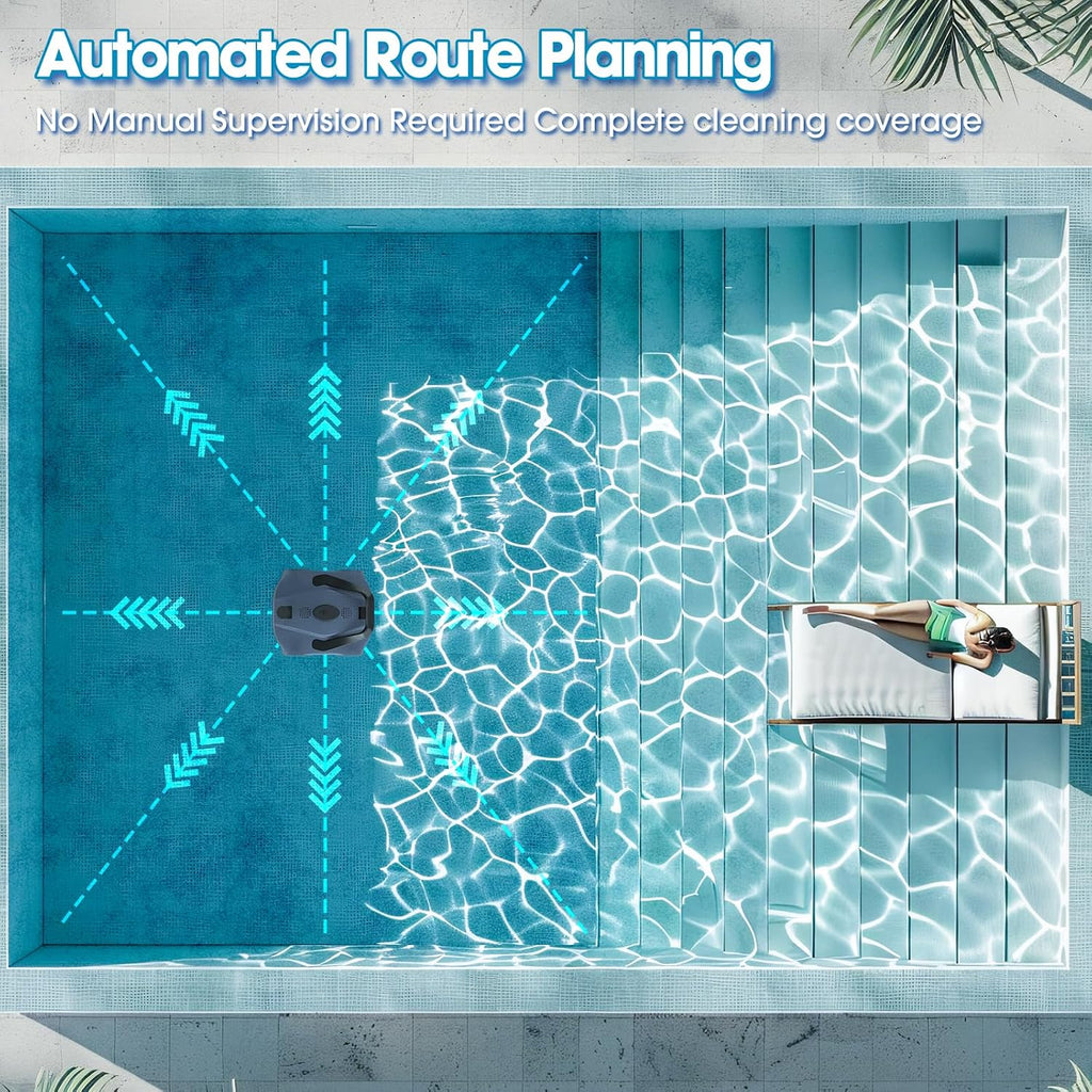 Wireless Swimming Pool Cleaning Robot, with A Battery Life of 130 Minutes and A Maximum Coverage Area of 1,076 Square Feet, is Suitable for Underground Swimming Pools