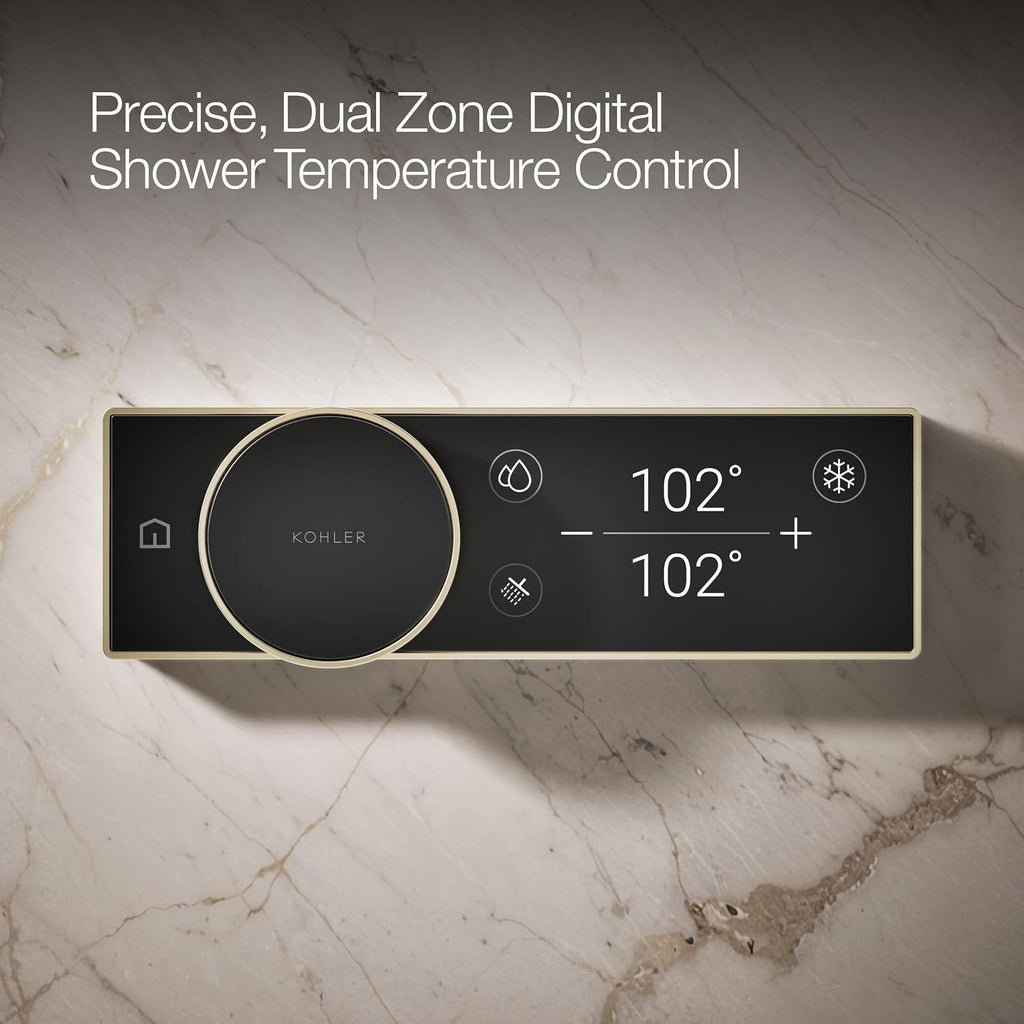 KOHLER Anthem + Digital Control Steamhead in Vibrant Brushed Bronze, Large Dial for Easy Temperature + Flow Rate Adjustment, Features System Warm-Up + Pause Option, Includes Optional Flow Restrictor