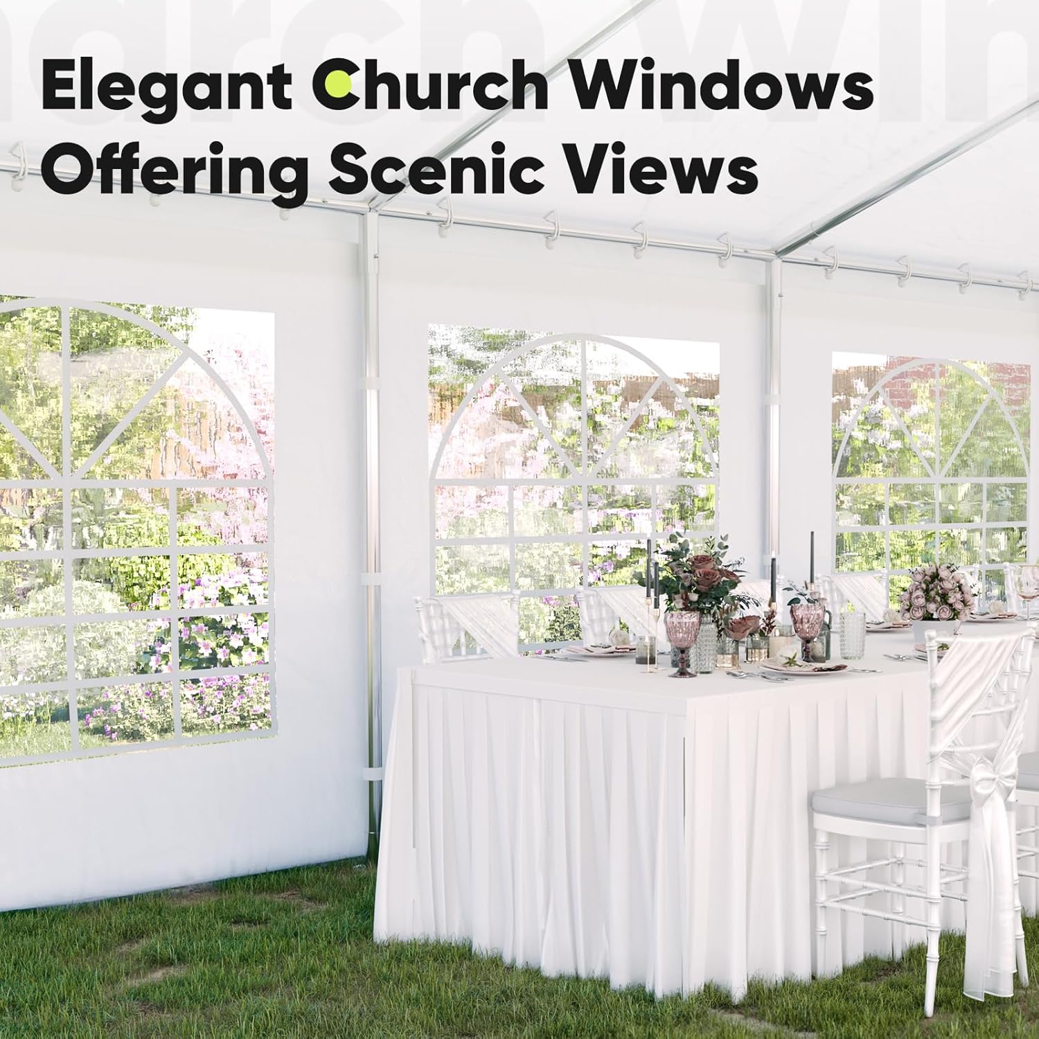 Quictent 10x30 Party Tent Heavy Duty Outdoor Canopy Tent Carport Wedding Event Shelter BBQ Wedding Tents for Parties with Storage Bags(Church)
