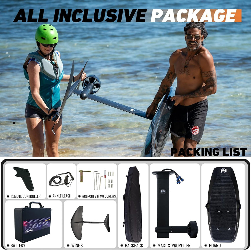 Electric Hydrofoil Surfboard – 8000W Efoil Foil Board for Adults, Supports Up to 286 lbs for Surfing, High-Speed Electric Surfboard with Wireless Remote, Rechargeable Motorized Hydrofoil Board
