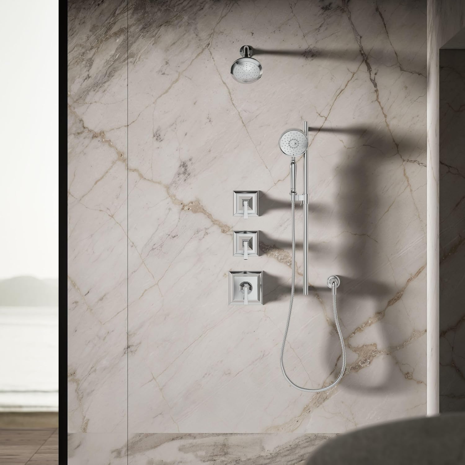 KOHLER 45417-G-CP Pinstripe Showerhead, Polished Chrome