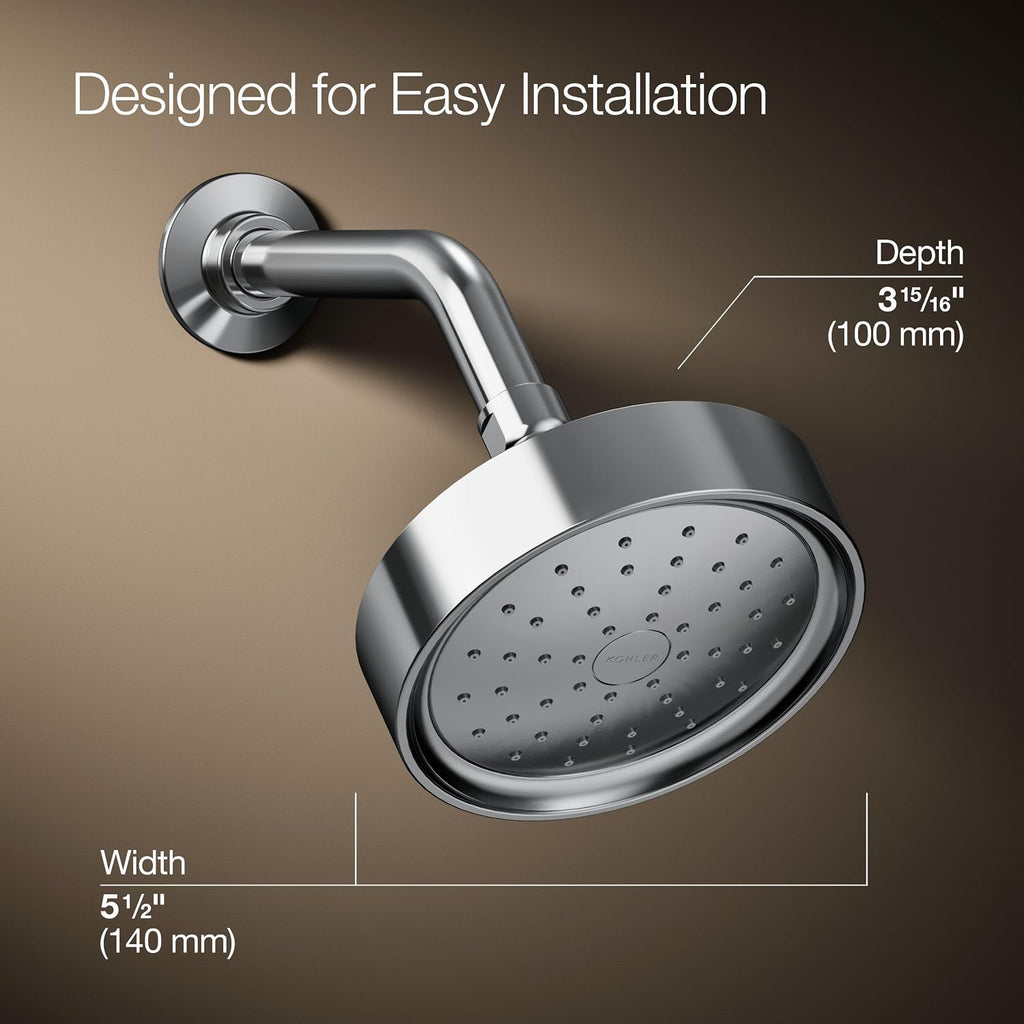 Kohler 939-G-CP Purist® Single-function showerhead, 1.75 gpm, Polished Chrome