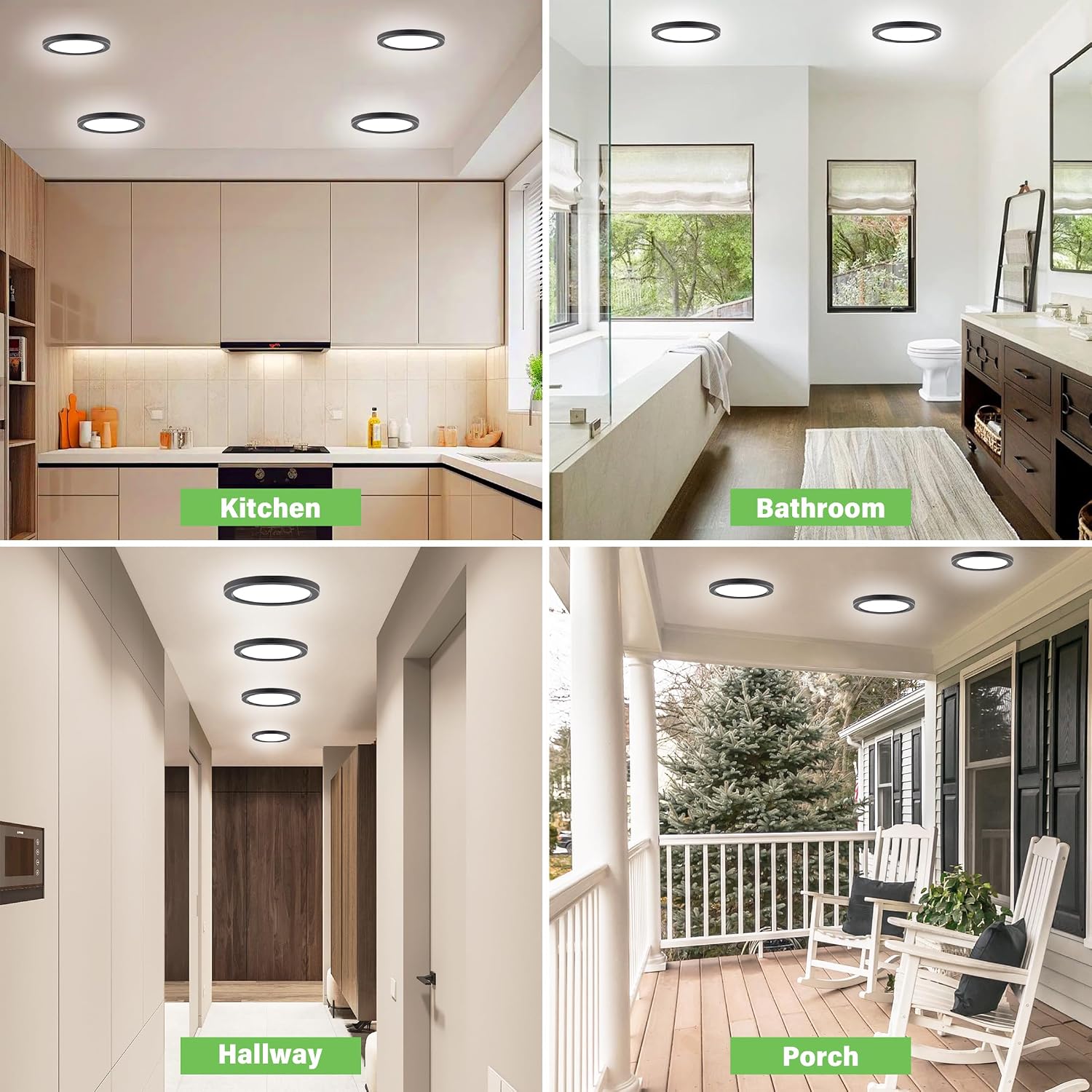 5.4' Flush Mount Ceiling Light Dimmable with ETL CERT, 5000K Black LED Ceiling Lights Ultra Thin Round Ceiling Light Fixture for Bedroom, Bathroom,Kitchen, Hallway,Basement,Closet,28Pack