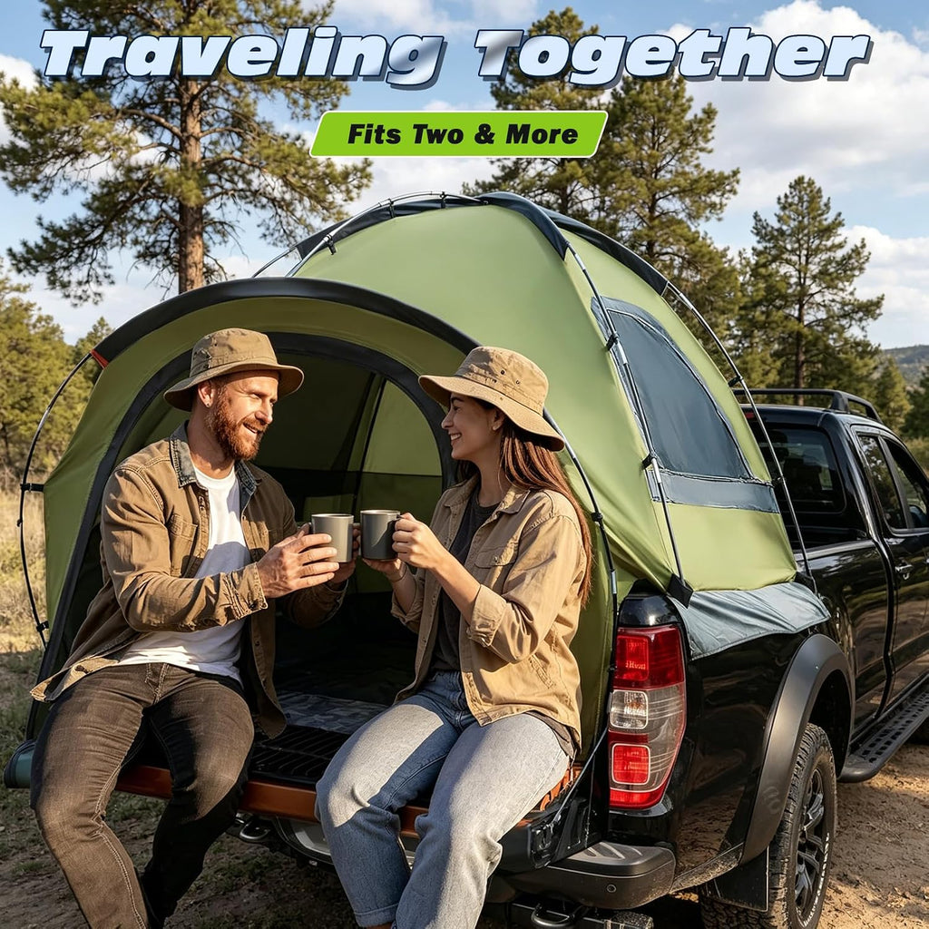 Truck Bed Tent, Waterproof PU3000mm Pickup Truck Tent for Camping Bed, 2-3 Person Sleeping Truck Tent, Portable for Car Camping