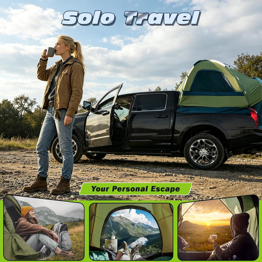 Truck Bed Tent, Waterproof PU3000mm Pickup Truck Tent for Camping Bed, 2-3 Person Sleeping Truck Tent, Portable for Car Camping