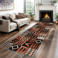 Tribal Runner Rug for Hallway - 3x12 Washable Rug Runner Non Slip - African Boho Kitchen Rugs - Afro Ethnic Geometric Carpet Runners for Hallway, Laundry Room, Bedroom, Bathroom