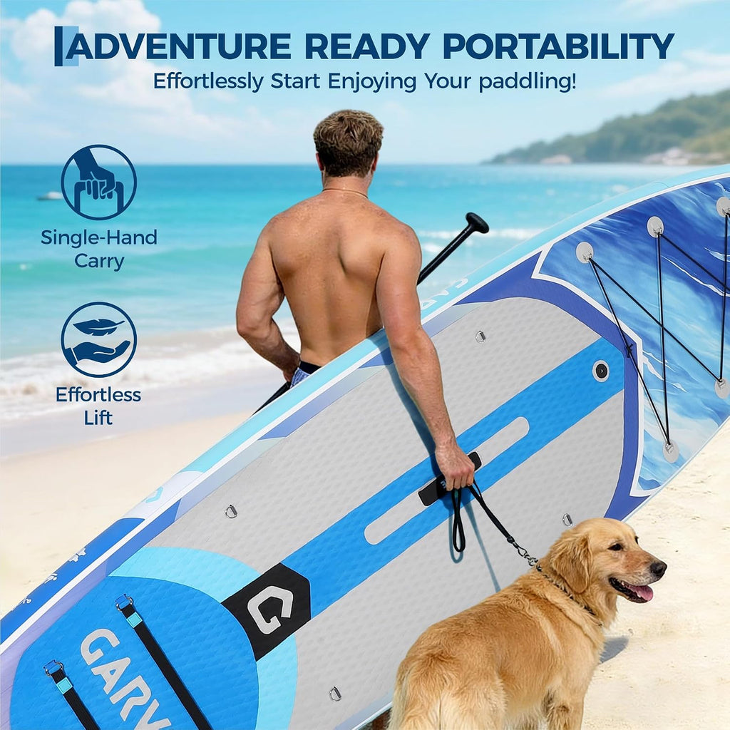 GarveeLife Inflatable Paddle Board,10.6/11FT Inflatable Stand Up Paddle Board with Premium SUP Paddleboard Accessories, Wide Stable Design, Non-Slip Comfort Deck for All Skill Level