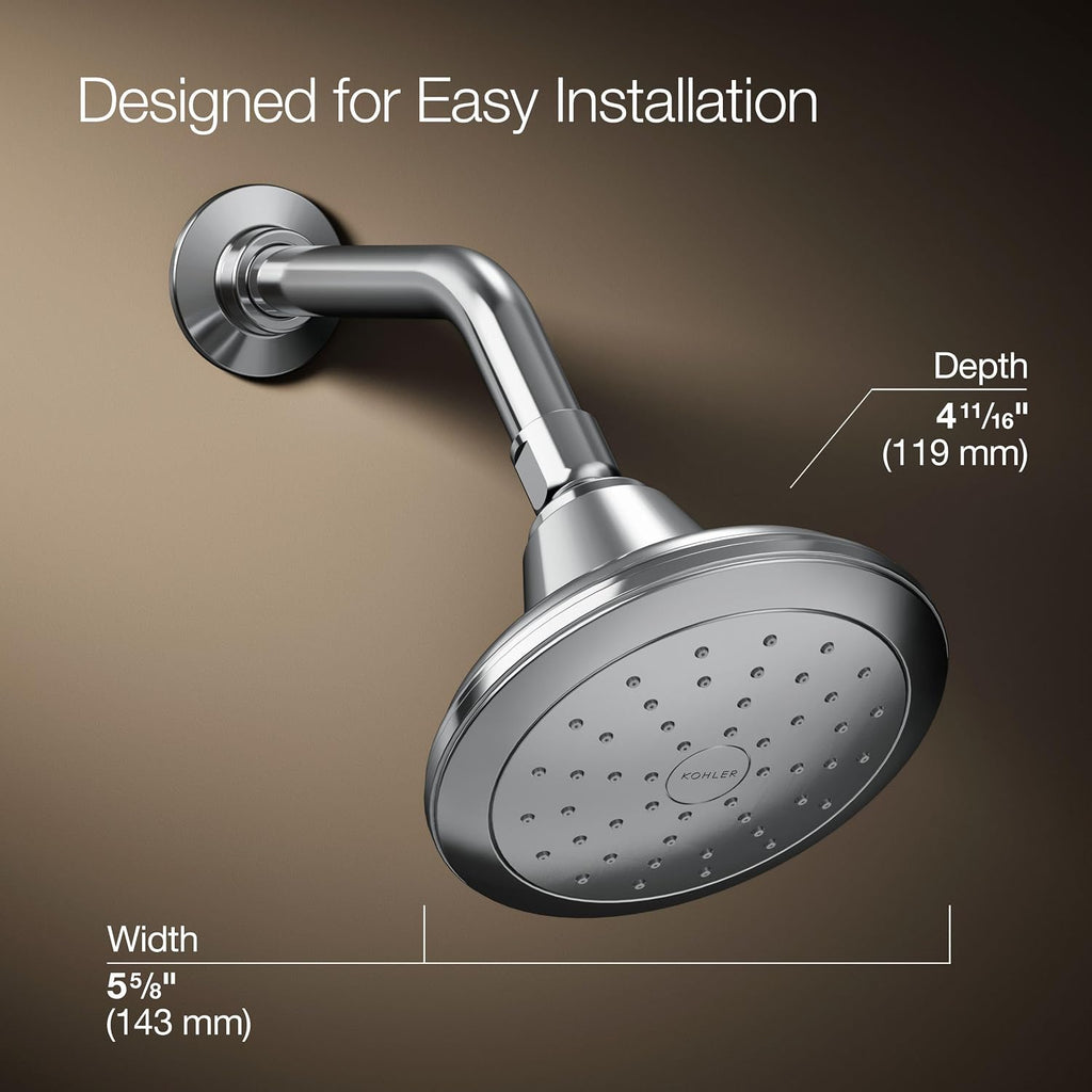 KOHLER 45417-G-CP Pinstripe Showerhead, Polished Chrome