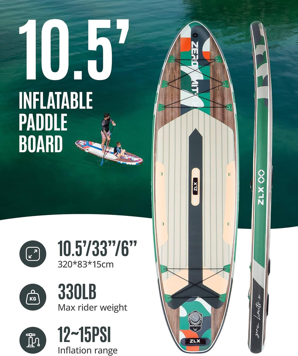 2 PCS Paddle Board - 10.5 FT Inflatable Stand Up Paddle Board with Accessories & 11.5 FT Inflatable Stand Up Paddle Board Skill Levels, Adults & Youth