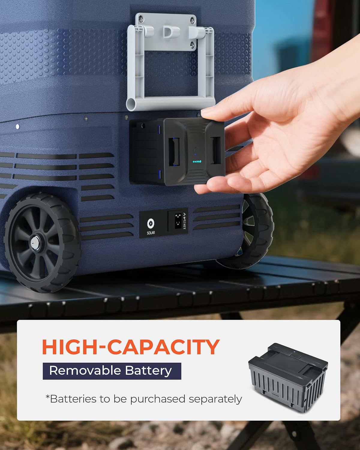EKOJUCE 12 Volt Refrigerator Portable Fridge Freezer - 48 Quart(45L) Electric Cooler with Wheels, 12/24V DC & 100-240V AC, -4℉-68℉, APP Control, 12V Car Fridge for Camping, Boating, RV, Outdoor, Home