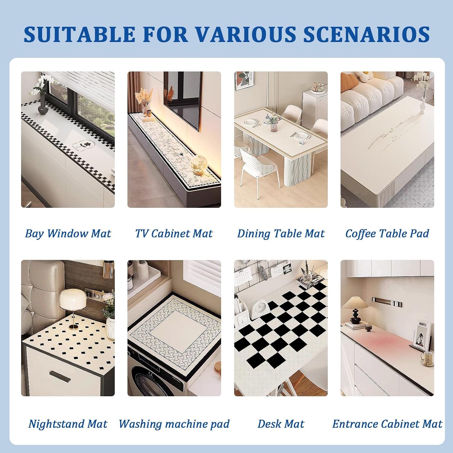 Window Sill Cover Rectangle, PVC Leather Windowsill Protector Mats 2mm Thick, 15x100cm/20x200cm Dustproof & Waterproof Decorative Pad(24x71in/60x180cm)