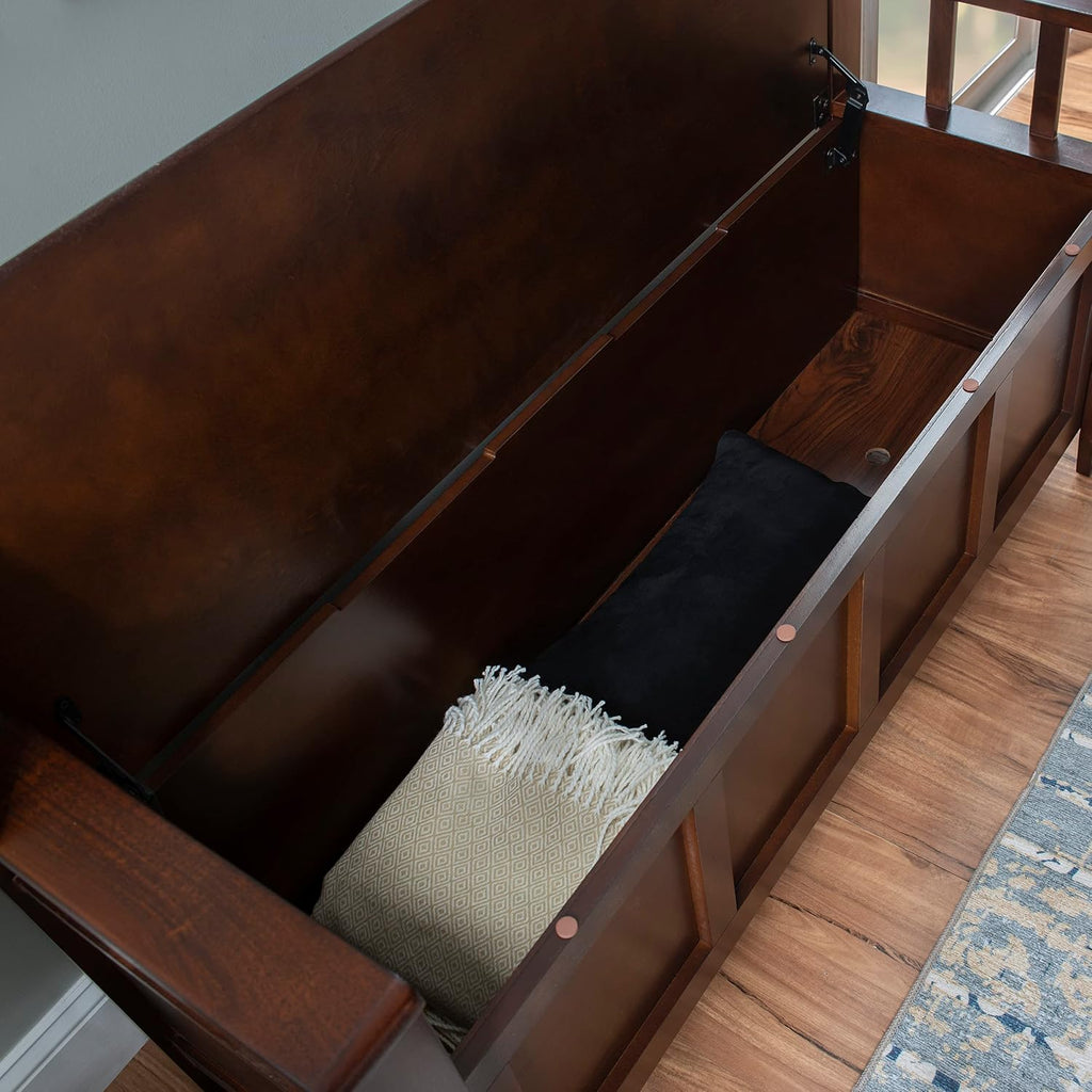 Linon Home Dcor Linon Home Decor Cynthia Storage Bench, 50'w x 17.25'd x 32'h, Walnut