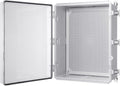 Gratury Junction Box, IP67 Waterproof Plastic Enclosure for Electrical Project, Hinged Grey Cover, Includes Mounting Plate and Wall Bracket (Transparent Cover, 20'×16.1'×7.9')