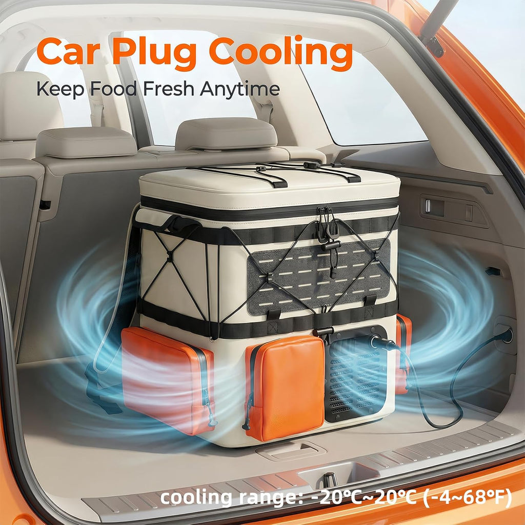 Bxiadbzl Backpack Car Refrigerator 19QT/18L - 12V DC/AC Compressor Cooler, -4~68℉ Quick Freeze for Truck,RV,Camping