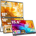 InnoView Dual-Screen Productivity Bundle: 15.6' FHD Portable Monitor w/ 90° Stand + 18' 2K 100Hz Foldable Dual Display｜Plug-and-Play for Mac/PS5/Switch