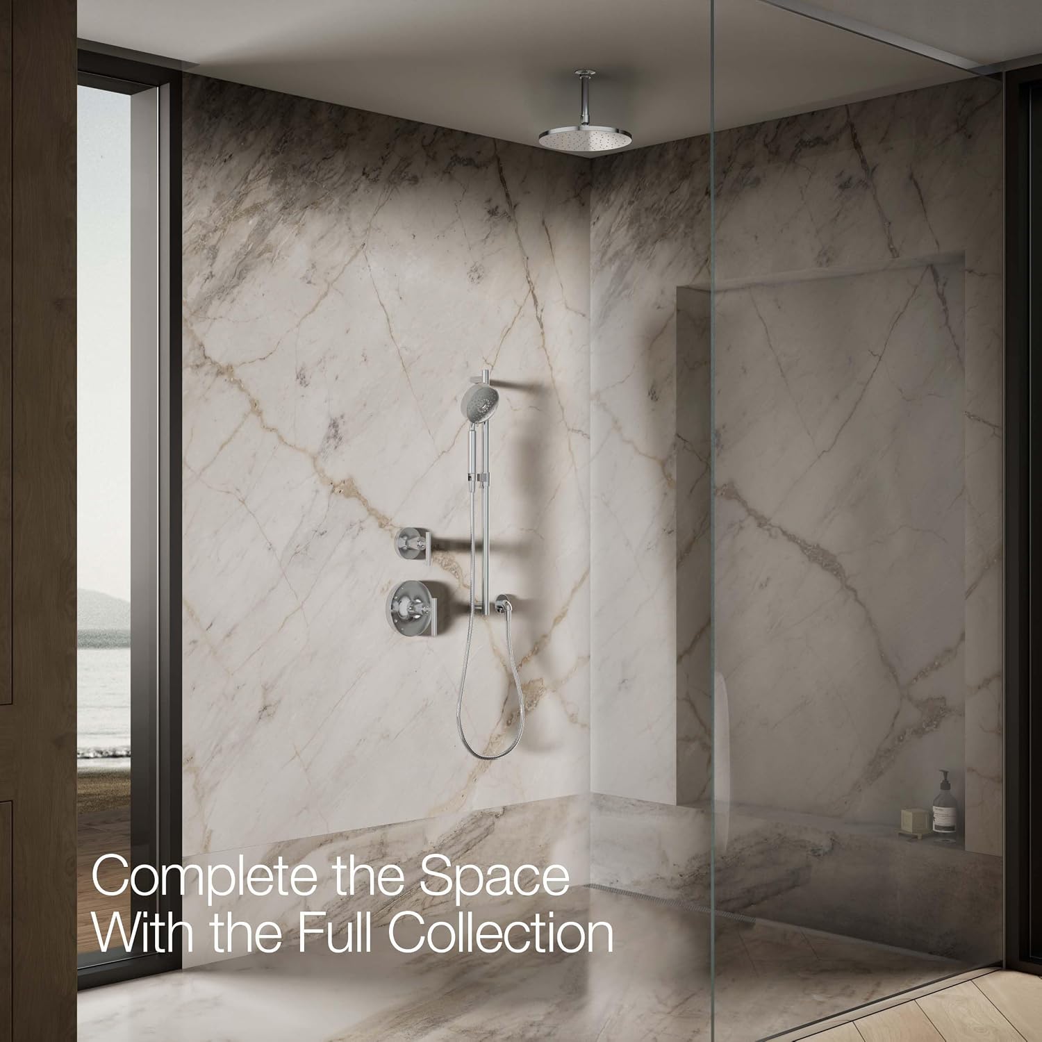 Kohler 13689-G-CP Contemporary Round 10' single-function rainhead, 1.75 gpm, Polished Chrome
