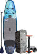AQUAGLIDE Inflatable Stand Up Paddle Board with Premium SUP Accessories - Backpack, 3-Piece Focus Leverlock Paddle, Fin, Leash, and Hand Pump - Cascade 10' ISUP, Multicolor