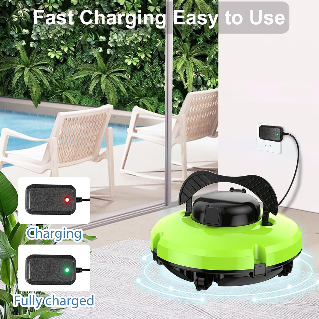 2026 Cordless Robotic Pool Cleaner - 120 Mins Automatic Pool Vacuum for Above Ground Pool & In - Ground Flat Pools up to 1000 Sq.Ft, Robot Pool Cleaner with Self - Parking Tech