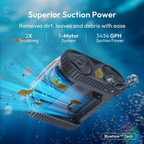 (2026 Upgraded) Bubot 700 Cordless Robotic Pool Vacuum for Inground Pools, Above Ground Pool Cleaner with App Control & Smart Navigation, Floor Wall Waterline Cleaning, Up to 210-Min Runtime, White