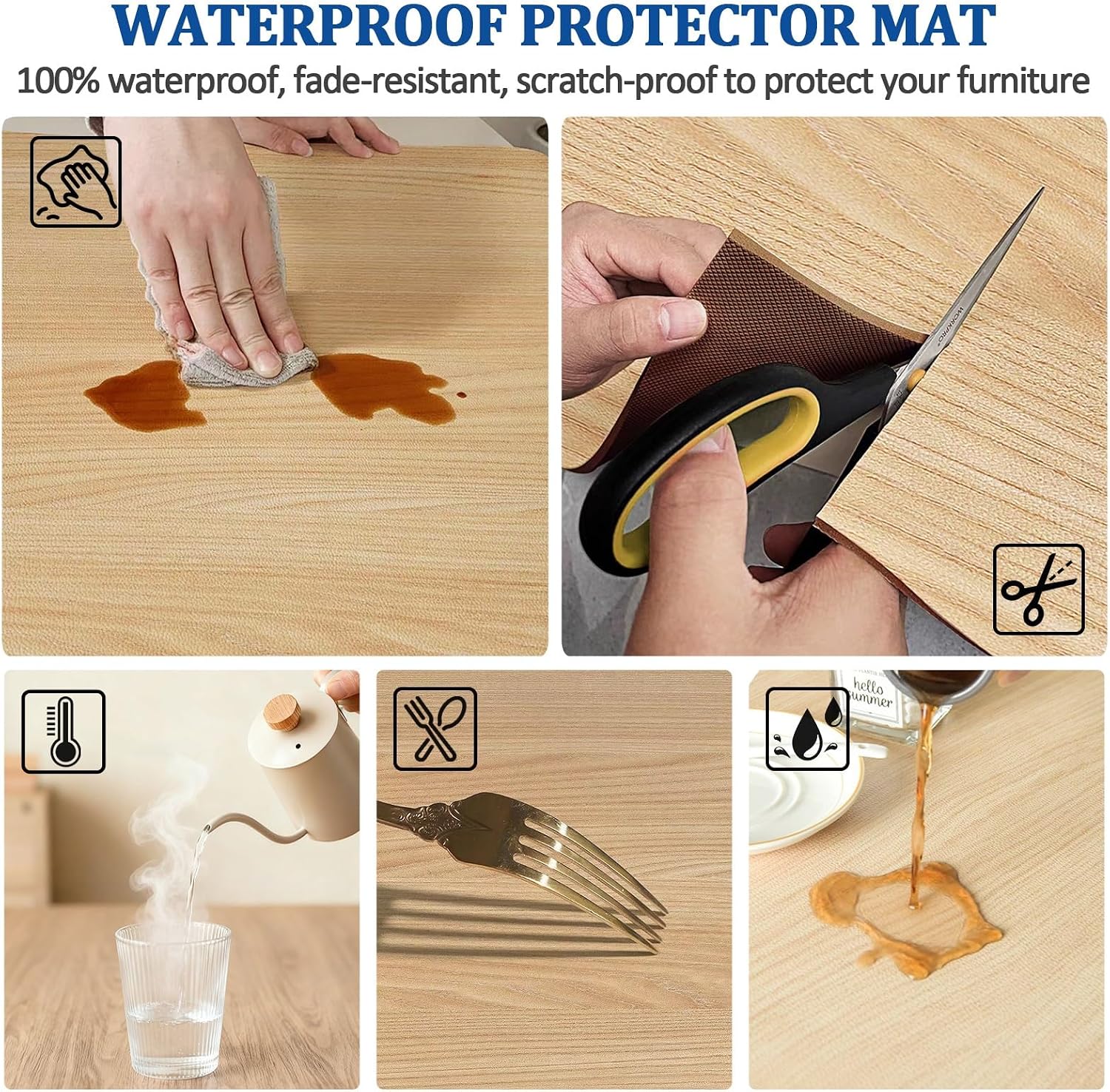 Drsyffsup Balcony Window Sill Mat Anti-Slip Cushion, Cuttable Windows Ledge Cover Protector for Windowsill Remodel, Home Waterproof Pad Above Furniture(24x71in/60x180cm)