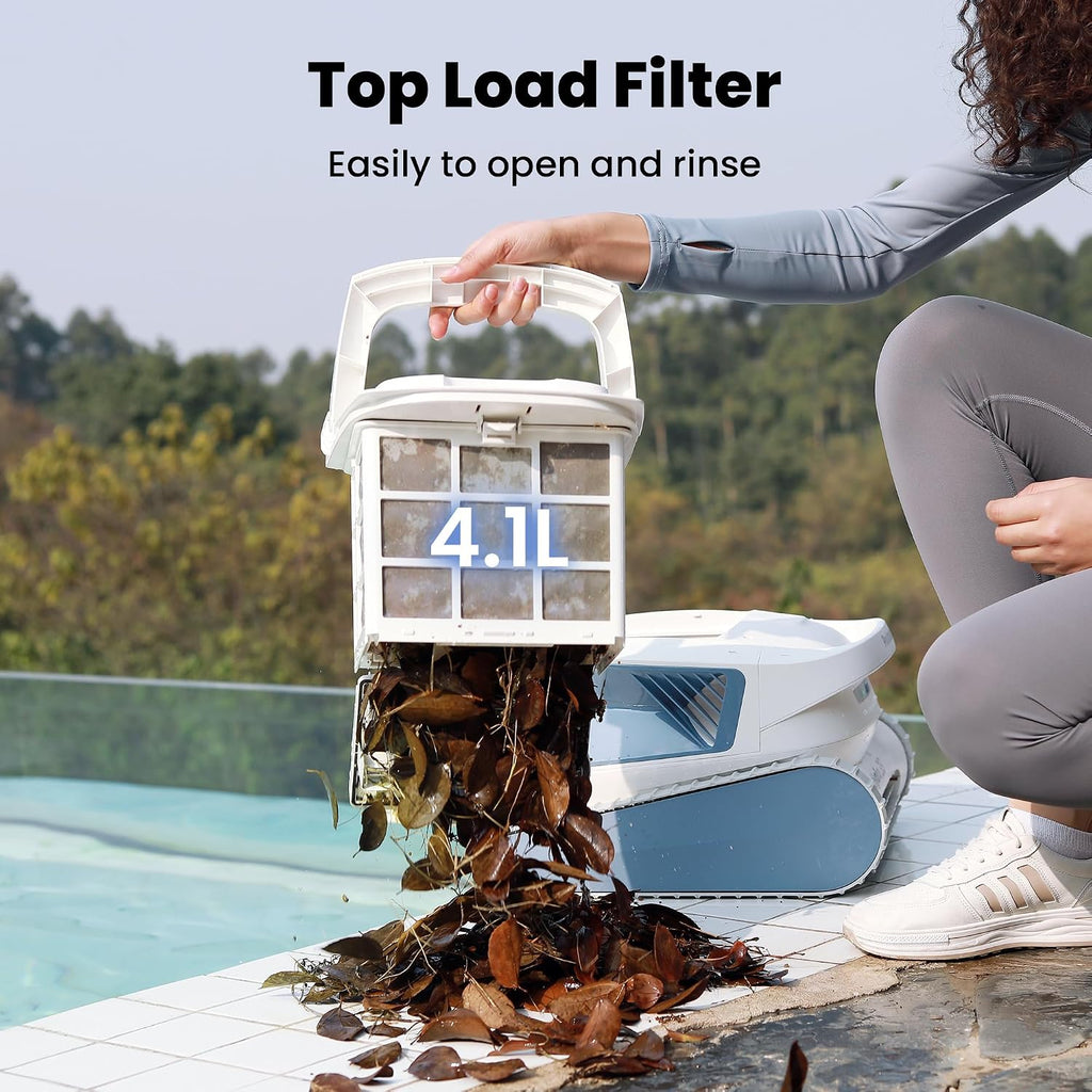 Chasing Hydro 3S Pool Vacuum for Inground Pools, Cordless Pool Cleaner 300 Mins Runtime for Above Ground Pools, Smart Navigation S-Path, 4.1L Filter Basket, Auto Waterline/Wall Cleaning