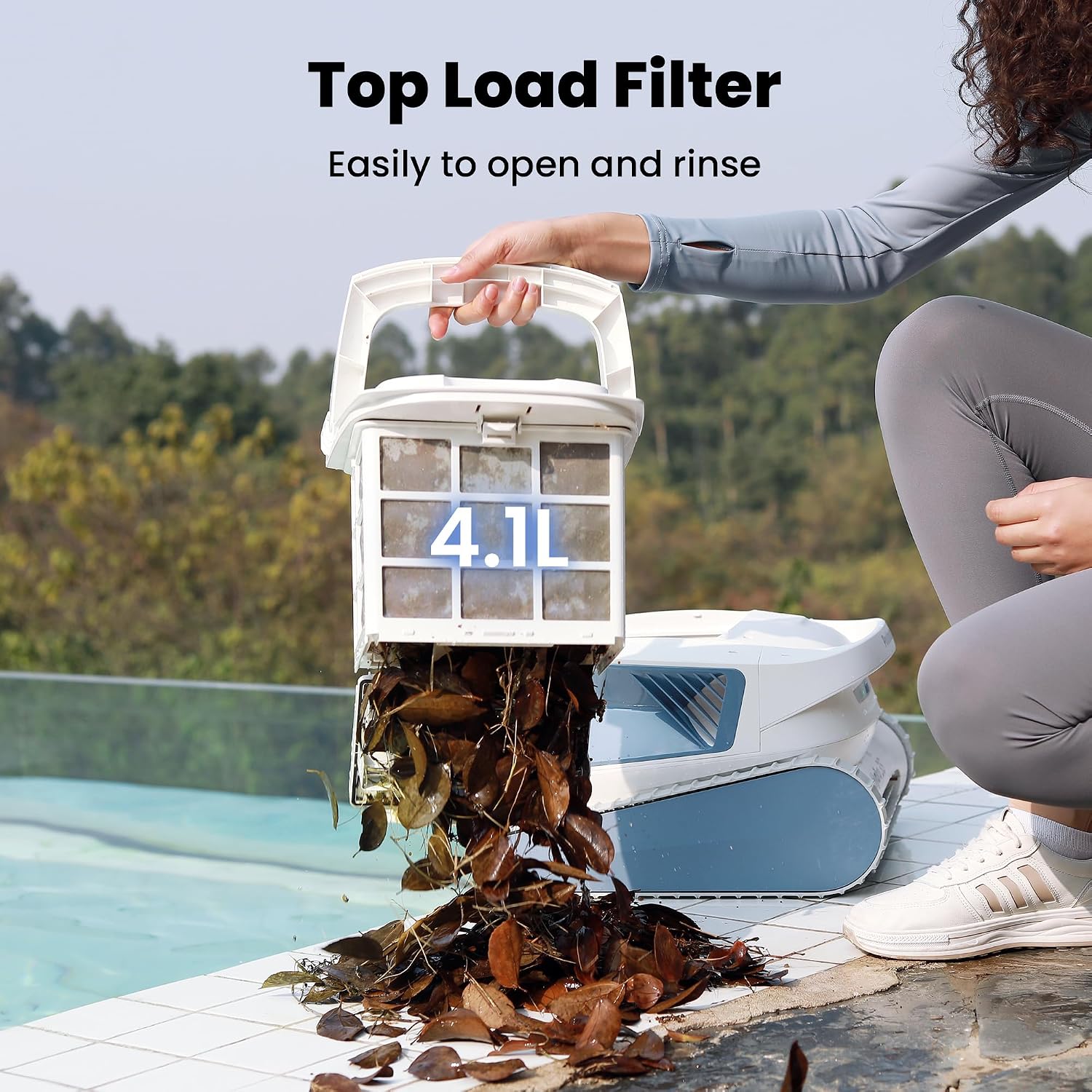 Chasing Hydro 3S Pool Vacuum for Inground Pools, Cordless Pool Cleaner 300 Mins Runtime for Above Ground Pools, Smart Navigation S-Path, 4.1L Filter Basket, Auto Waterline/Wall Cleaning