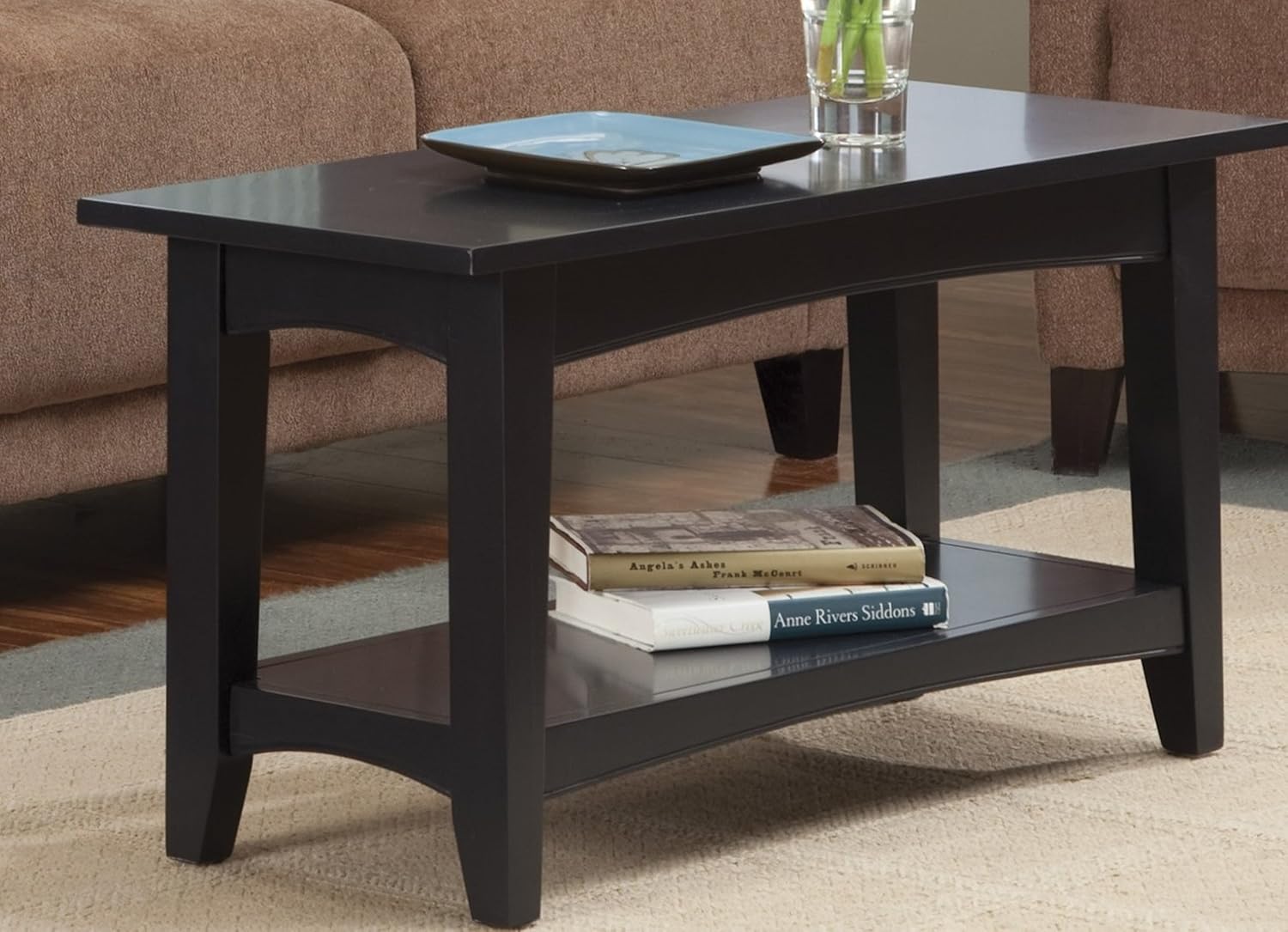 Alaterre Furniture Shaker Cottage Bench with Shelf, 36' W, Charcoal Gray