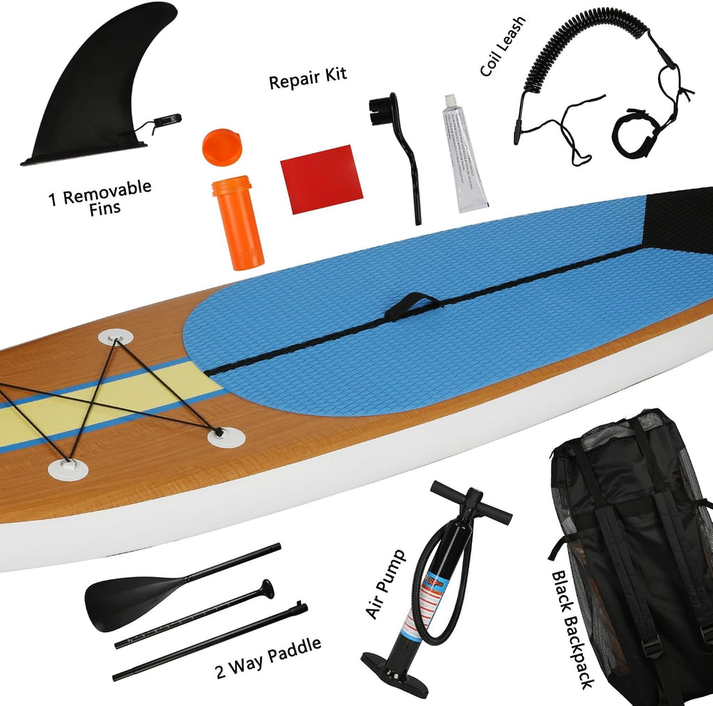 Inflatable Paddle Boards with Non-Slip Deck, Ultra-Light Stand Up Paddle Board Surf Board with Accessories & Carry Bag, Wide Stable Design for Adults and Youth