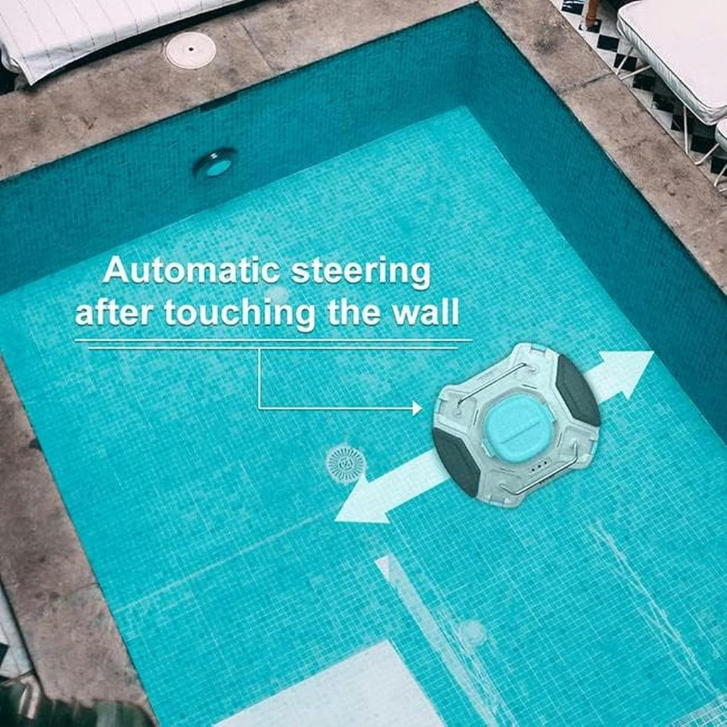 Wireless Robotic Cleaner for Swimming Pools, Pool Vacuum Cleaner with Improved Double Drive Engines, Up to 90 Minutes of Cleaning for Pools On The Floor Or On The Ground Up to More