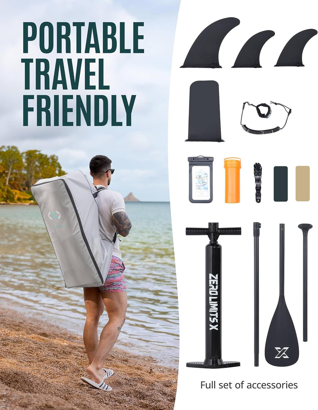 2 PCS Paddle Board - 10.5 FT Inflatable Stand Up Paddle Board with Accessories & 11.5 FT Inflatable Stand Up Paddle Board Skill Levels, Adults & Youth