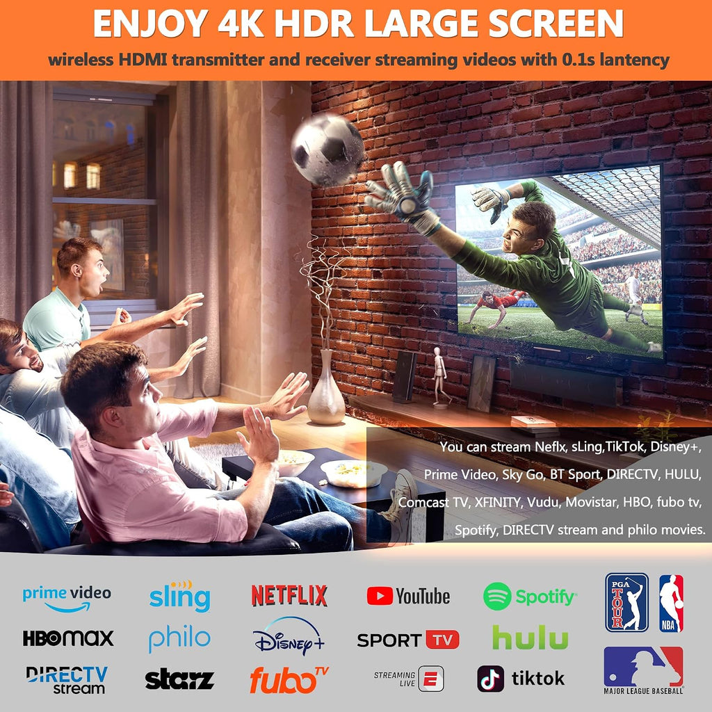 TIMBOOTECH Wireless HDMI Transmitter and Receiver 4K, USB C to Wireless HDMI, Plug & Play, VGA & HD Dual Screens, Casting 5.8G Video for Laptop, Cable Box, Phone to Monitor/Projector/HDTV, 165FT
