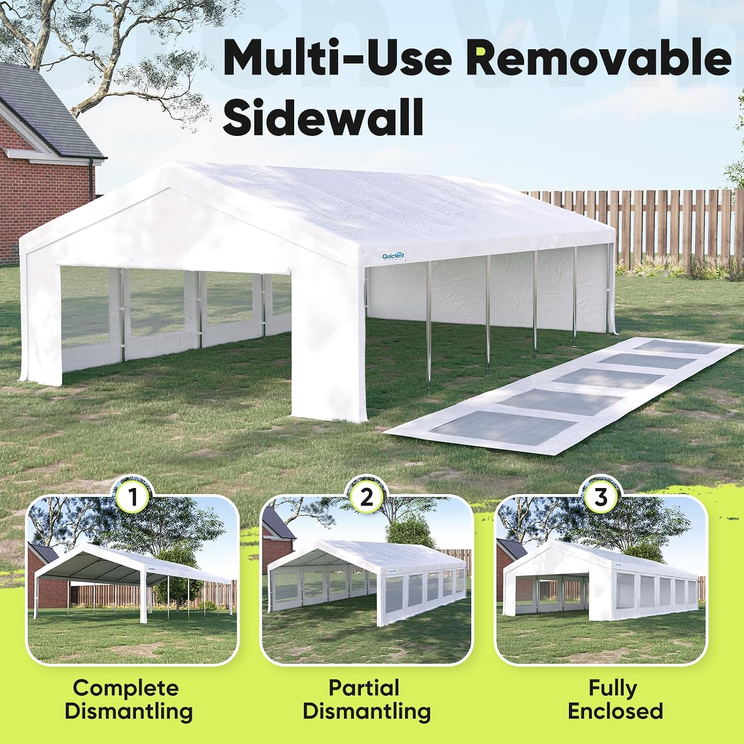 Quictent 20x30ft Party Tent Heavy Duty Outdoor Canopy Tent Carport Wedding Event Shelter BBQ Wedding Tents for Parties with Storage Bags(Mesh)
