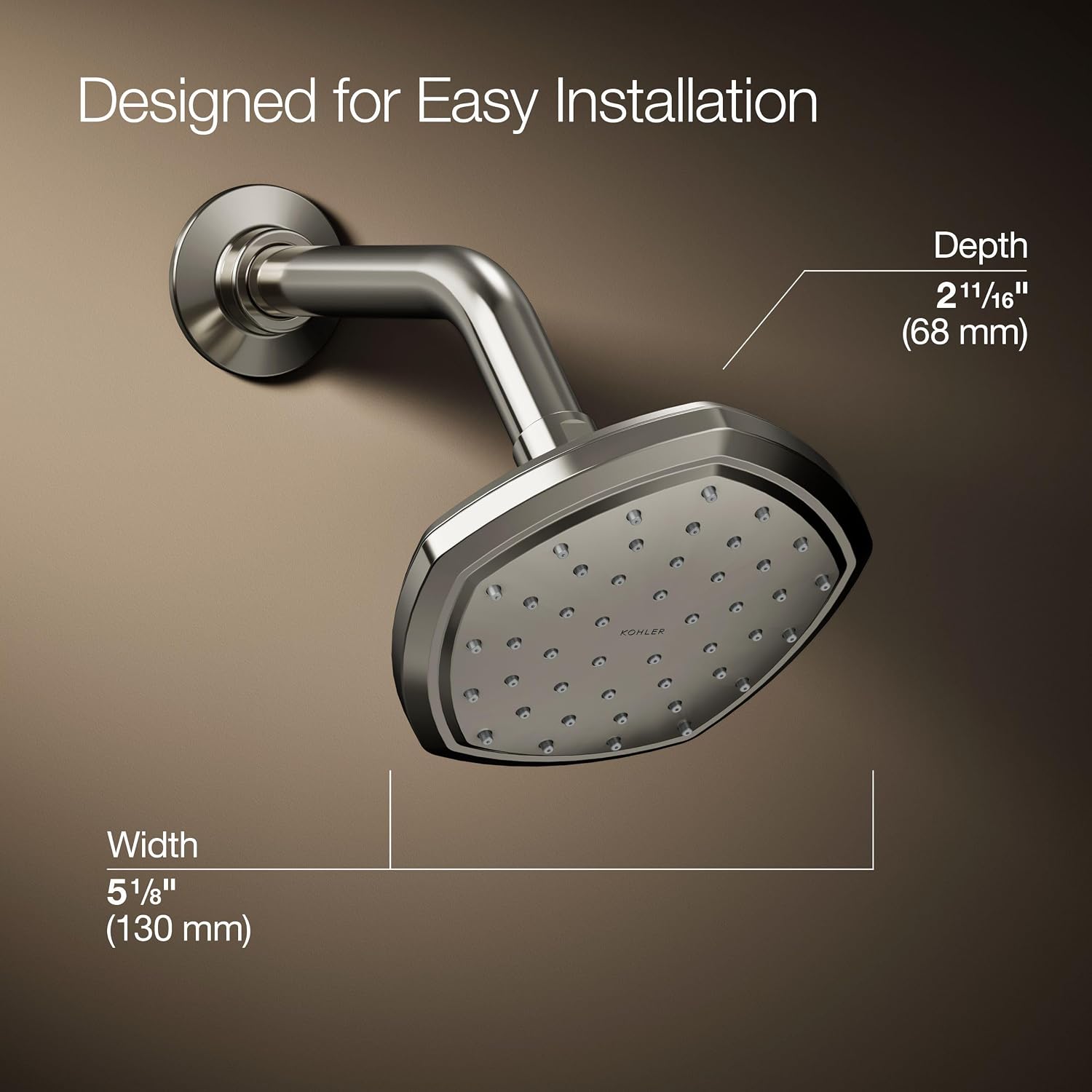 Kohler 27050-G-SN Occasion® Single-function showerhead, 1.75 gpm, Vibrant Polished Nickel