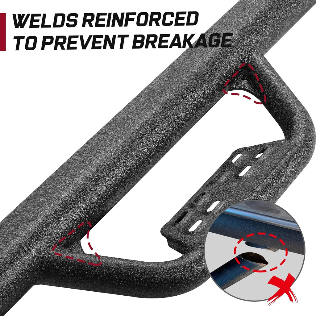 SMANOW Compatible with Running Boards Jeep 2007-2018 Wrangler Jk 2 Door, Dual-Stage Textured Black Powder Coated, Step Bars Side Step Nerf Bars.