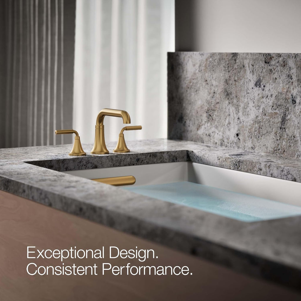 Kohler T27417-4-2MB Tone™ Deck-Mount Bath Faucet Trim, Vibrant Brushed Moderne Brass