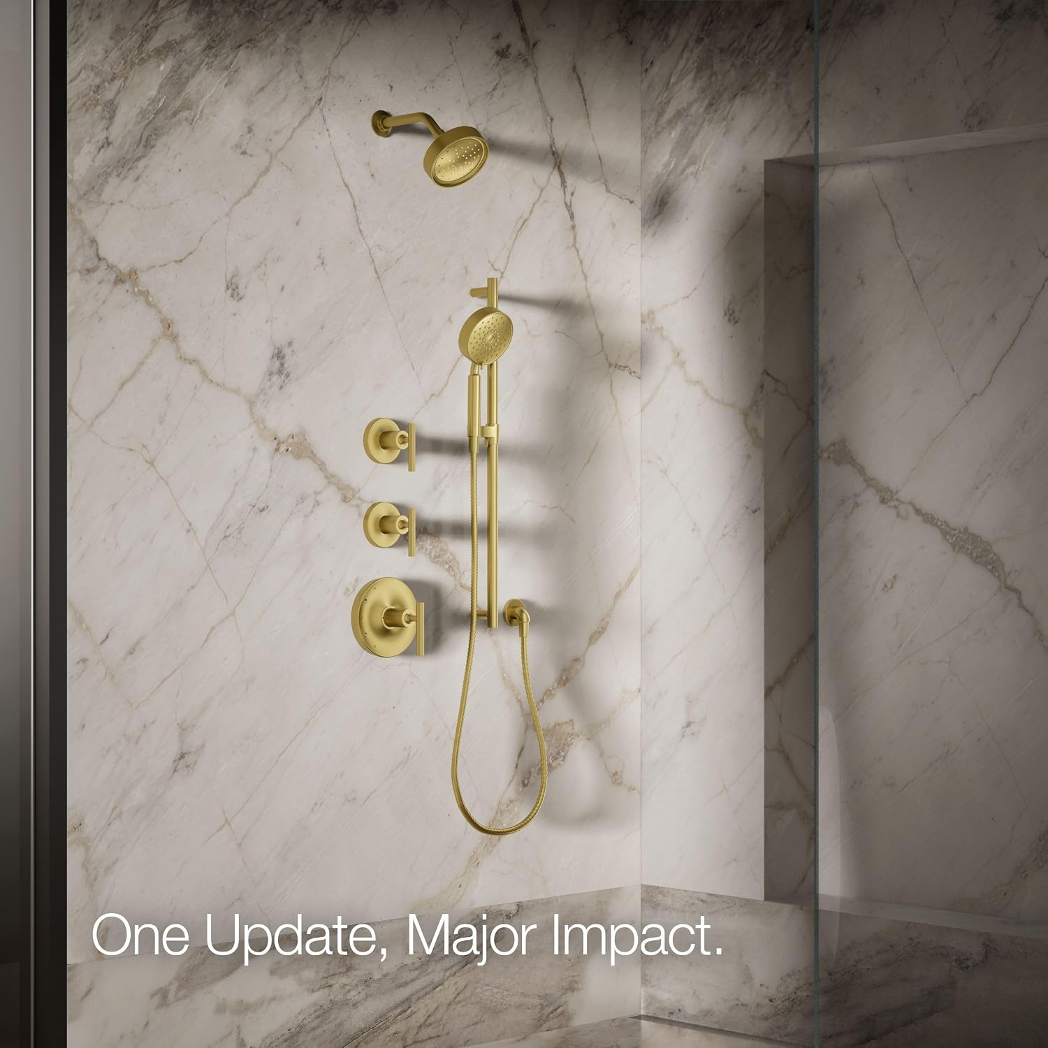 Kohler 939-G-2MB Purist® Single-function showerhead, 1.75 gpm, Vibrant Brushed Moderne Brass