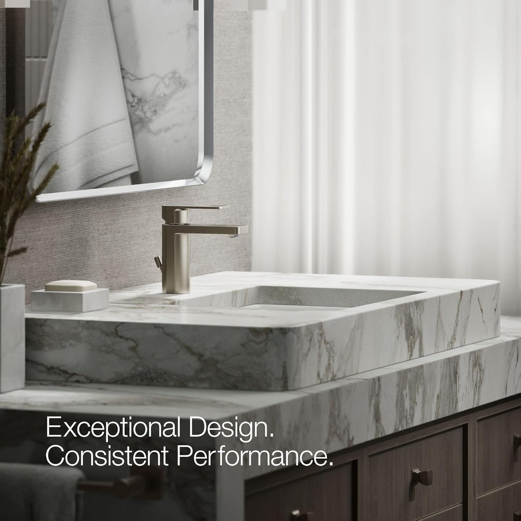 Kohler 23472-4K-BN Parallel Single-Handle 1.0 GPM Bathroom Sink Faucet, Vibrant Brushed Nickel