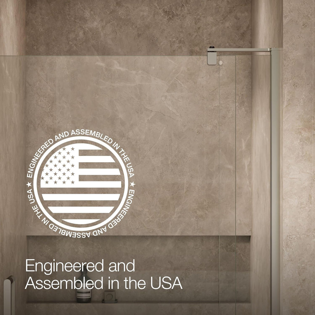 KOHLER pivot shower door, 74'H x 35-1/8-40'W, with 5/16' thick Crystal Clear glass