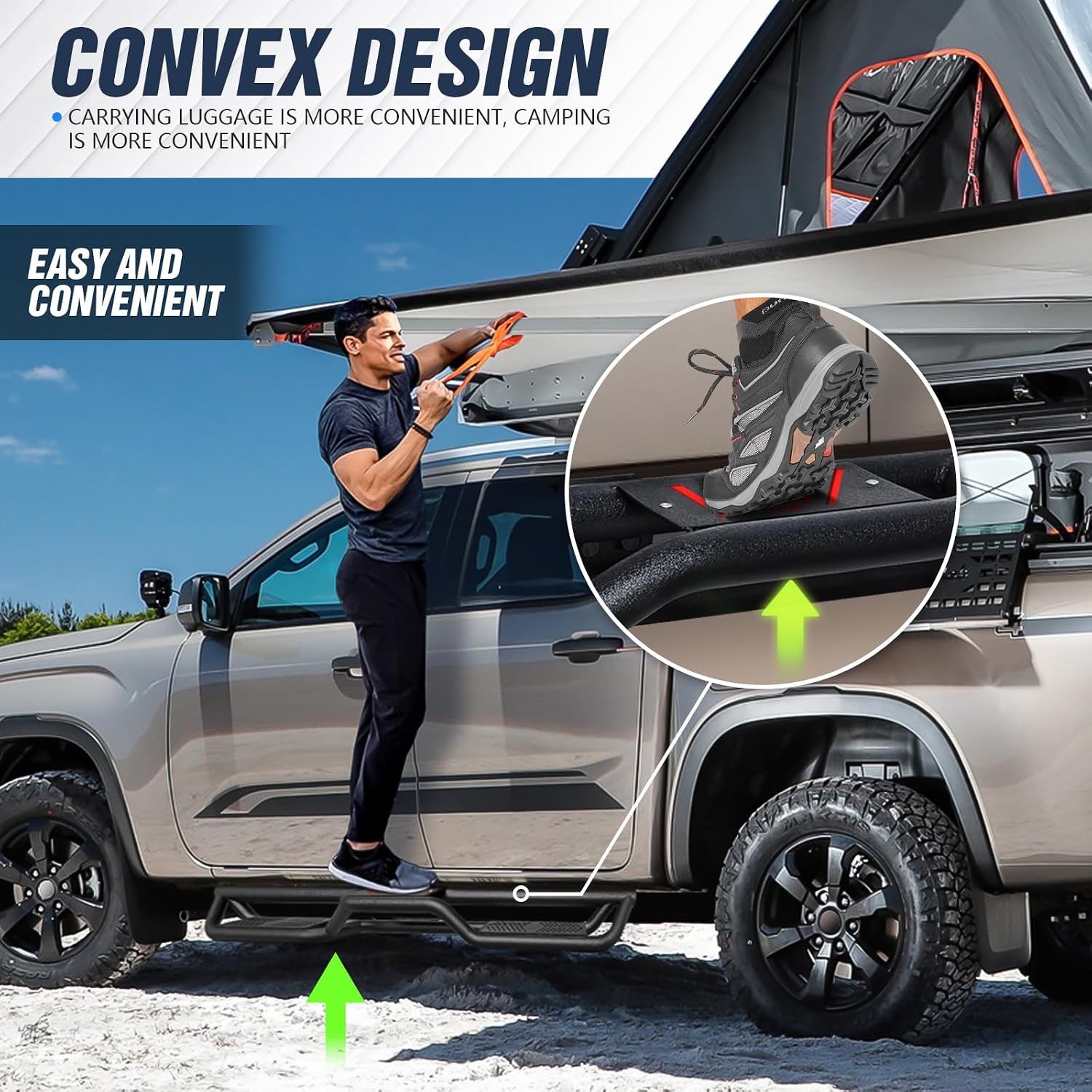 YZONA Running Boards Crew Cab Compatible with 2019-2026 Dodge Ram 1500 New Body Design, Bolt-on Nerf Bar Step Bars, Heavy-Duty Steel Two Stairs Side Steps(Black)